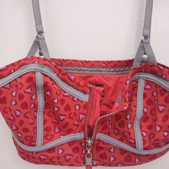 Front Zip sport bra in Pebbles print, size M. EUC - Picture 4 of 6
